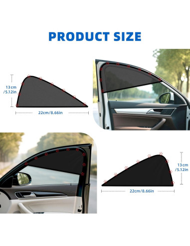Cortinas para Ventanas de Coche ZATOOTO 2 Piezas Magnéticas UV