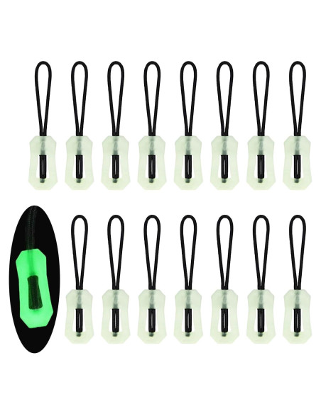 16 Piezas Tiradores de Cremallera Luminosa TTfdacai para Camping