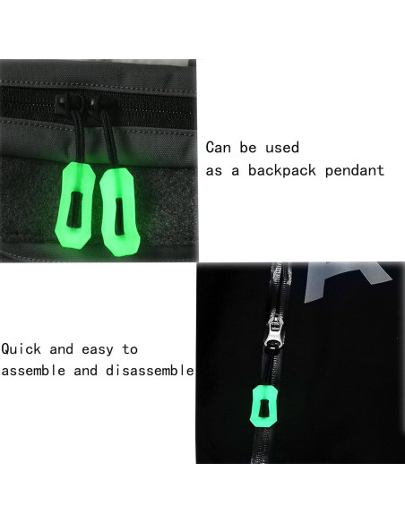 16 Piezas Tiradores de Cremallera Luminosa TTfdacai para Camping