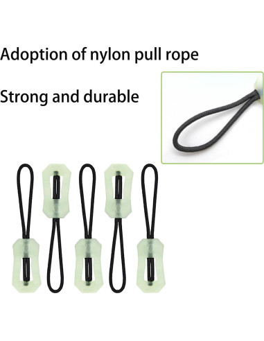 16 Piezas Tiradores de Cremallera Luminosa TTfdacai para Camping