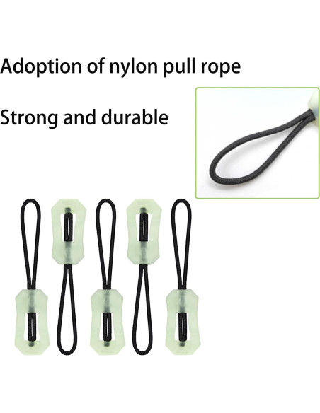 16 Piezas Tiradores de Cremallera Luminosa TTfdacai para Camping