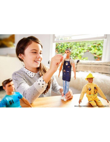Muñeco Ken Barista Mattel FXP03 - 30.5 cm, Accesorios de Café
