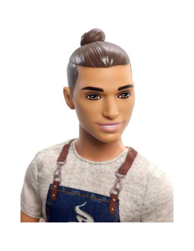 Muñeco Ken Barista Mattel FXP03 - 30.5 cm, Accesorios de Café