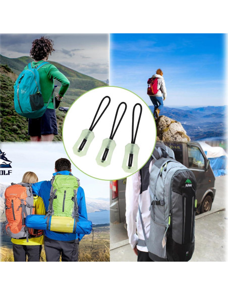 16 Piezas Tiradores de Cremallera Luminosa TTfdacai para Camping