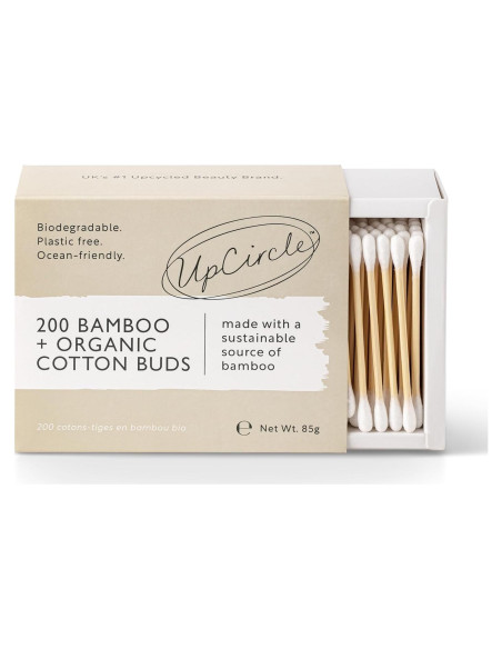 Bastones de Algodón de Bambú UpCircle - 200 Unidades - Sostenibles