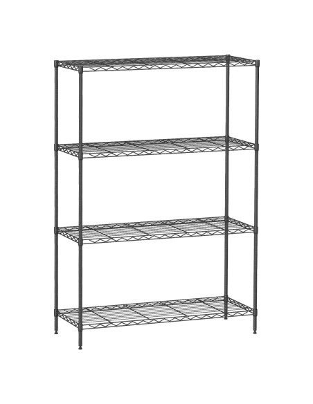 Estantería de Almacenamiento 4 Niveles FDW 90x34x137 cm Negra