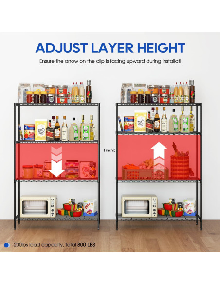 Estantería de Almacenamiento 4 Niveles FDW 90x34x137 cm Negra