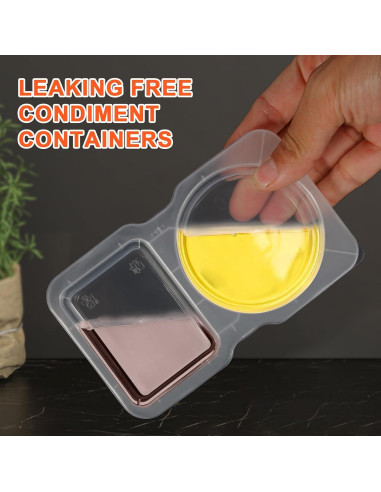 20 Contenedores de Snack Reutilizables VTM con Tapa y 2 Compartimentos