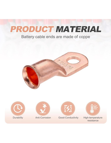 Terminales de Cable de Batería MECCANIXITY 1/0 AWG 6 Pcs