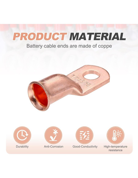 Terminales de Cable de Batería MECCANIXITY 1/0 AWG 6 Pcs