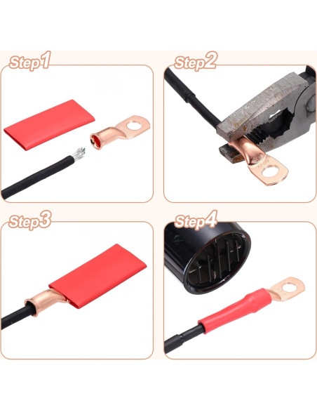 Terminales de Cable de Batería MECCANIXITY 1/0 AWG 6 Pcs