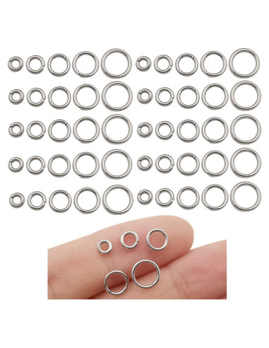 WOCRAFT 1000 Anillas de Salto Acero Inoxidable 4-8mm Joyería