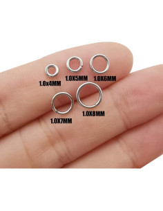 WOCRAFT 1000 Anillas de Salto Acero Inoxidable 4-8mm Joyería 2