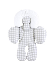 Inserto de Soporte para Cuerpo de Asiento de Auto Hudson Baby Unisex Gingham Gris