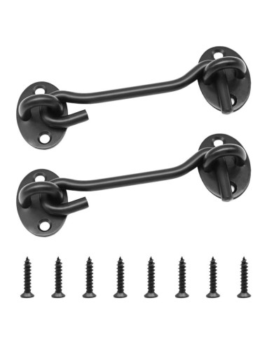 Paquete de 2 Ganchos y Ojos de Privacidad Yosawa 100mm Negro