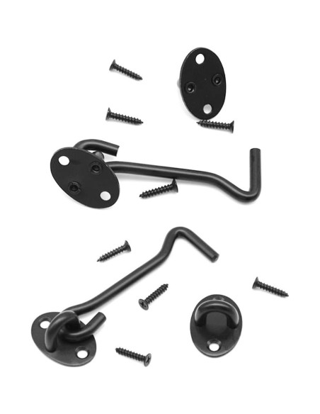 Paquete de 2 Ganchos y Ojos de Privacidad Yosawa 100mm Negro