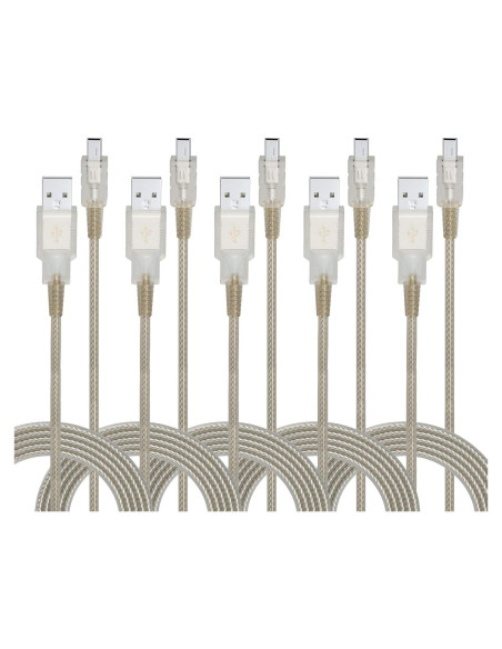 Cable USB 2.0 BolAAzuL Mini B 5 Pines 19cm Paquete de 5