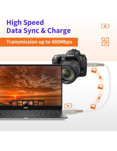 Cable USB 2.0 BolAAzuL Mini B 5 Pines 19cm Paquete de 5 2