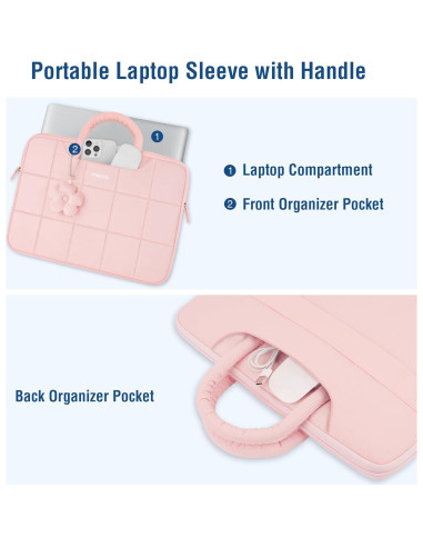 Funda Acolchada para Laptop MOSISO 13.3" Rosa - Compatible MacBook
