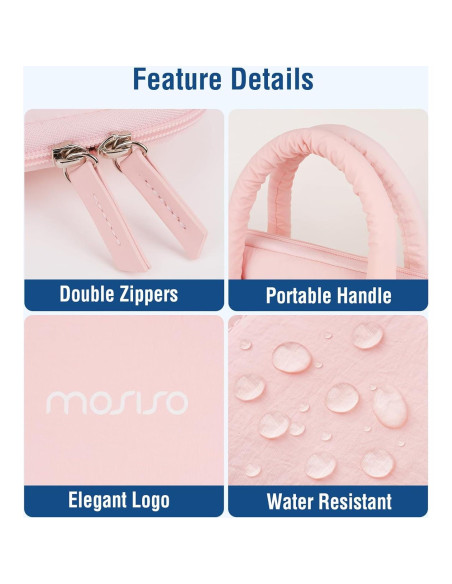 Funda Acolchada para Laptop MOSISO 13.3" Rosa - Compatible MacBook