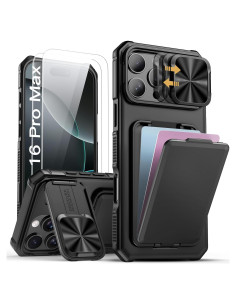 Funda para iPhone 16 Pro Max SSLOTSCASE con 2X Protector