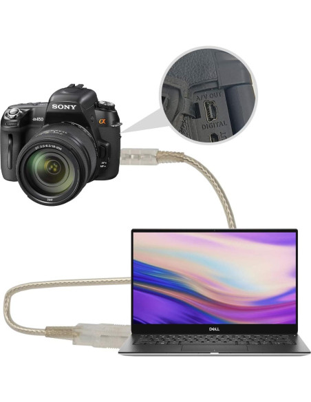 Cable USB 2.0 BolAAzuL Mini B 5 Pines 19cm Paquete de 5