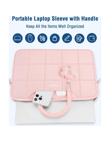 Funda Acolchada para Laptop MOSISO 13.3" Rosa - Compatible MacBook