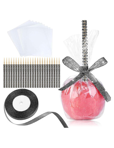 Paquete de 24 Palitos de Bambú Brillantes para Manzanas de Caramelo