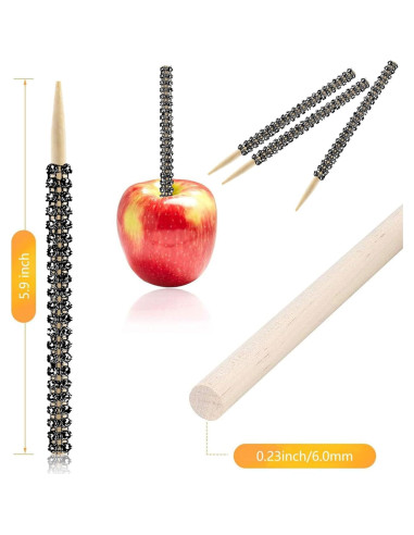 Paquete de 24 Palitos de Bambú Brillantes para Manzanas de Caramelo