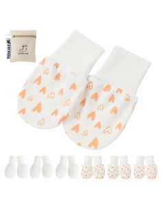 Manoplas Antirrasguños para Bebé Niña 0-6 Meses - 6 Pares