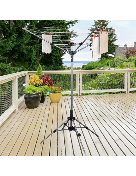 Tenderete de Ropa Portátil STO STO 25m Ajustable y Plegable