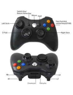 Controlador Inalámbrico USonline911 para Xbox 360 y PC - Negro 2