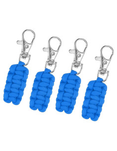 Tiradores de Cremallera Paracord uxcell 4 Piezas 79 mm Azul