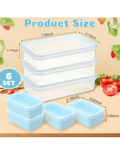 Honeydak 6 Cajas de Snack Apilables con Compartimentos Azul 2