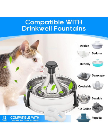 Filtros de Espuma para Fuente de Agua para Mascotas MyfatBOSS 8PCS