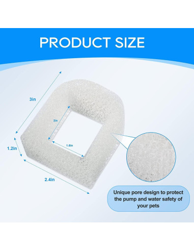 Filtros de Espuma para Fuente de Agua para Mascotas MyfatBOSS 8PCS