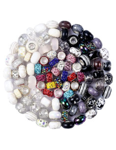 Aipridy Surtido de Perlas Europeas de Gran Agujero 150 Piezas