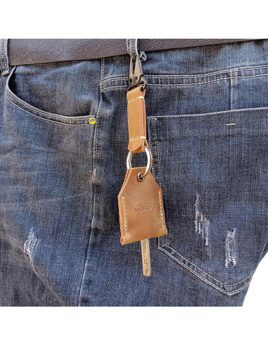 Funda de Llave de Cuero MEEBOY Marrón Hecha a Mano 5x7cm