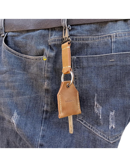Funda de Llave de Cuero MEEBOY Marrón Hecha a Mano 5x7cm