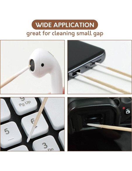 200 Hisopos de Algodón Afilados PLJ 10 cm para Maquillaje