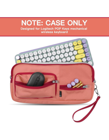 Funda de Transporte Logitech POP Keys - Protectora Rosa 32.5x15cm