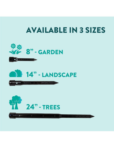 Estaca de Riego Profundo DEEP DRIP 14" Negra - Paquete de 3