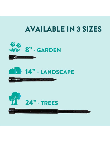 Estaca de Riego Profundo DEEP DRIP 14" Negra - Paquete de 3