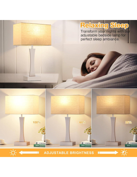 Juego de 2 Lámparas de Mesa Táctiles Seealle con USB C+A