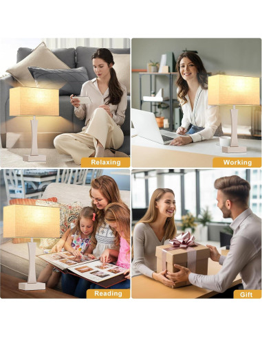 Juego de 2 Lámparas de Mesa Táctiles Seealle con USB C+A