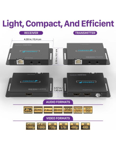Extensor HDMI 4K Fosmon HD8243FPUS hasta 70m con Ethernet 2