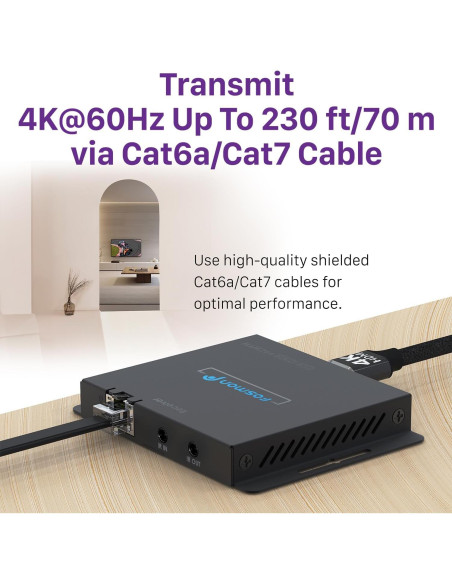 Extensor HDMI 4K Fosmon HD8243FPUS hasta 70m con Ethernet