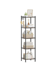 Estante de Baño SONGMICS 5 Niveles Ajustable Negro Rústico