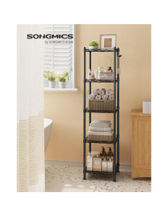 Estante de Baño SONGMICS 5 Niveles Ajustable Negro Rústico 2