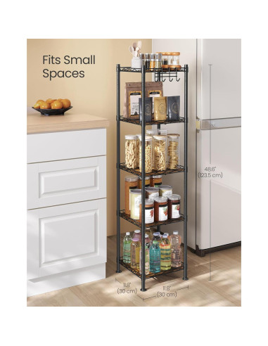 Estante de Baño SONGMICS 5 Niveles Ajustable Negro Rústico